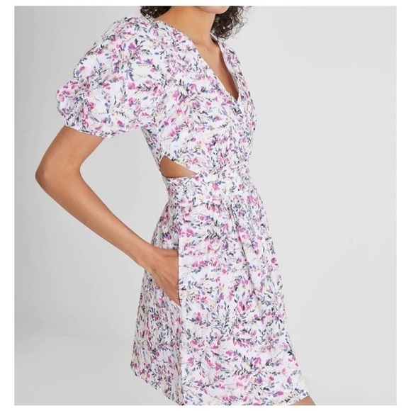 French Connection White Floral Embroidered Cutout Fit & Flare Dress Size 10 L - Picture 2 of 9